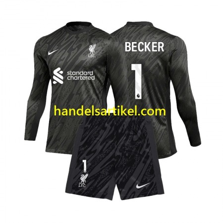 Liverpool Alisson Becker 1 Torwart Kinder Heim Trikotsatz 2024/25 Langarm